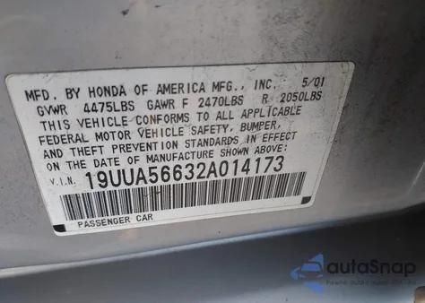 2002 Acura Tl 3.2 from USA, damaged, VIN 19UUA56632A014173